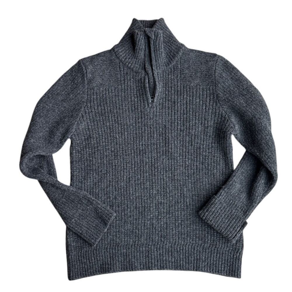 Helly Hansen 100% Lambswool Quarter Zip Sweater Men’s M Gray